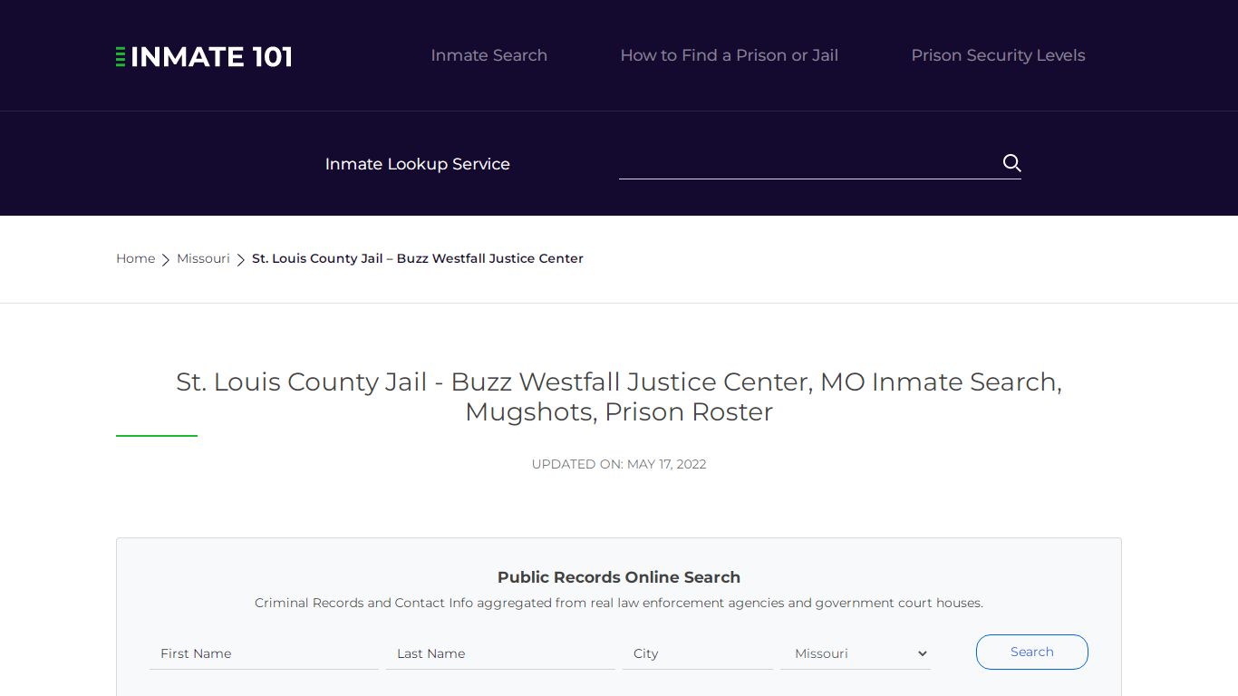 St. Louis County Jail - Buzz Westfall Justice Center, MO ...